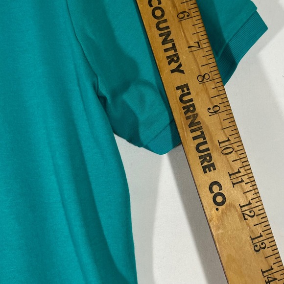 Disney Parks Men's Polo Shirt Mickey Mouse Logo Turquoise Modern Fit Sz Large - Picture 4 of 10